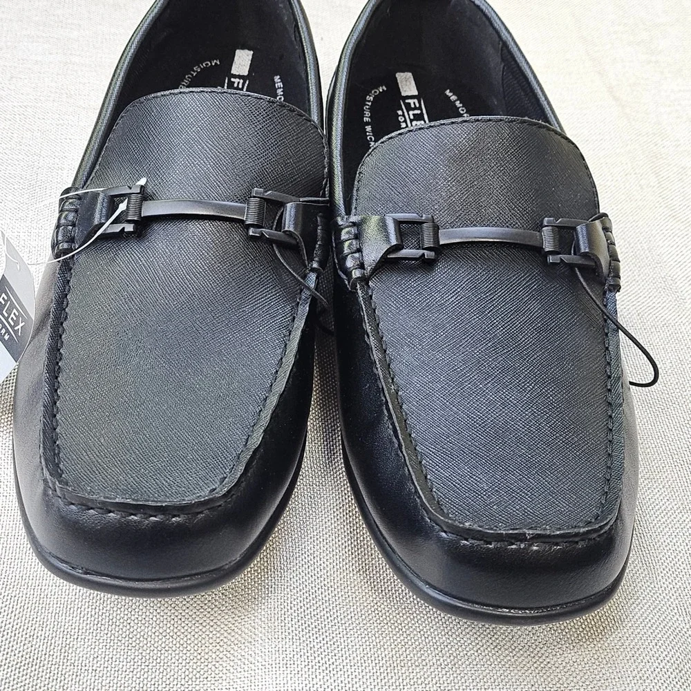 J. Ferrar Balter Loafers Mens 9.5 Black Flex Form Memory Foam Slip On Driver NEW